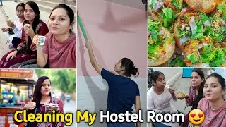 Deep Cleaning My Hostel Room 🤗| Patna Ke NIT Ghat Pe Jane Ke Saath Mood Off Ho Gaya |#roomtour