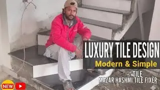 Modern Black & White Stairs Tile Design | New Staircase Finishing by Mazar Hashmi