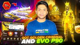 I Got Golden Criminal And New P90 Evo Skin 😱 0001 Number Worth 70,000 Diamonds Garena Free Fire
