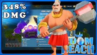 Boom Beach: How Far Can Super Warriors with 348% DMG Boost Push in Tribal Crab? 10-TD / 1-TH / 1-GBE