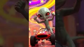 Cute alien playing