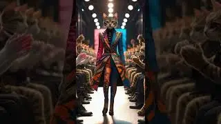 Cat Couture Runway #aishorts #catvideos #catshorts #madewithai #catwalk  #funny