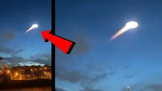 Time-lapse footage shows a UFO with a tail
