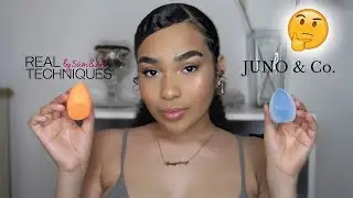 Real Techniques Sponge VS JUNO & Co. Velvet Sponge Review