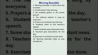 10 lines Essay on Morning Assembly / Make sentences on Morning Assembly in school
