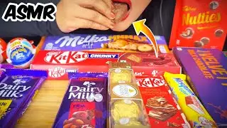 ASMR Chocolate Eating Sounds |kitkat,fuse,Dairymilk silk,Snickers,milkybar & lindor