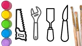 How to draw carpentry tools for kids easy step by step method