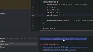 How to fix error The maximum compatible Gradle JVM version… in android studio
