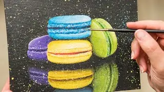 Разноцветные печеньки макароны- Акриловая живопись / Homemade Illustration