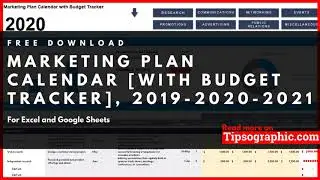 Marketing Plan Calendar Template with Budget Tracker ►  