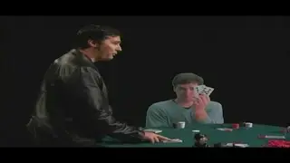 Phil Hellmuth plays poker with cardboard cutout of himself