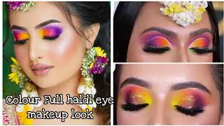 Haldi eye makeup tutorial | Easy Haldi eye makeup look | Haldi bride eye makeup look