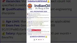 🏭IOCL Grade A Officers Recruitment 2025 (Without GATE)&ndash;Salary 17.7 Lakhs 🔥 Apply Now #Ep46