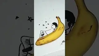 Creative sketch&rsquo;s using food and everyday items #shorts