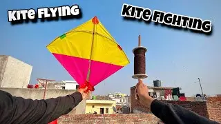 Kite flying & kite fighting 🪁 | kites vlogs | kite cutting | kite catching | patang ki video | kites
