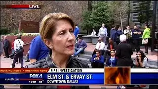 Fire burns in Dallas' Thanksgiving Tower