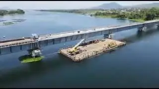 The Railway bridge over the Volta River, part of the Tema Mpakadan Railway Project nears completion.