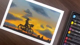 Рисование масляной пастелью: Как нарисовать красивый закат + РОЗЫГРЫШ (завершен)