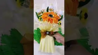 Yellow Theme Fuzzy Wire Flowers (Large Bouquet) Main Flower - Large Sunflower