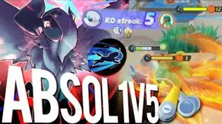 1v5 Absol Broken angry absol😍😍 Pokemon unite gameplay