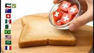 Flags Melt Like Butter 🤯 Part 1 🇧🇩🇦🇺🇧🇷 | AI Toast Spread ASMR #Shorts