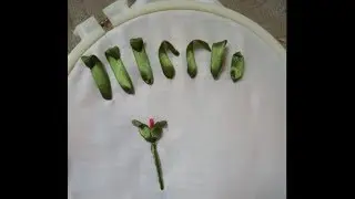 DIY Hand Basic Satin Ribbon Stitches - Basic Stitches for Leaves - Tutorial for Beginner !