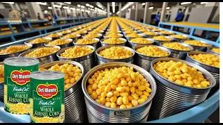How to Make is Canned Sweet Corn Produced in a Factory | Farming Documentary