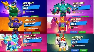 Brawl Stars - Rico All Skins Unlock Animations! | Unlock Rico All Skins Opening Animations!