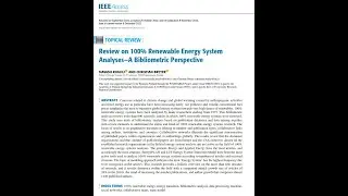 Review on 100% Renewable Energy System Analyses &ndash; A Bibliometric Perspective