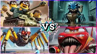 Sonic Tualet 🆚 Robot  Spider 🕷 🆚 Minion Tank 🆚 McQueen Plane 🛩️ 🎶Tiles hop
