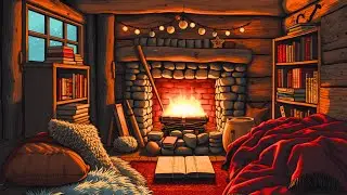 Soft 1940s Oldies Music on a Cozy Cottage • Crackling Fireplace for Study & Relax ❄️