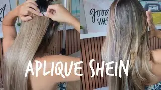 Tour pelo meu aplique sintético (cabelo não humano) da Shein. Vale a pena? Aplique menos e 100 reais