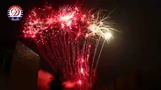 PC0097_100's Z Shape Red Tail To Red Peony & White Strobe #fireworks