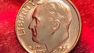 US 1966 Dime Coin - Worth $2 - Roosevelt 10 Cents - United States Special Mint Set