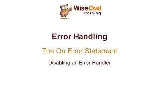 Excel VBA Online Course - 7.1.2 Disabling an Error Handler
