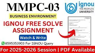 IGNOU MMPC-03 2025-2026 Solve Assignment | IGNOU Free Solve Assignment 2025-2026 | IGNOU |