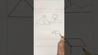 Easy scenery drawing | village scenery drawing | drawing for kids | beginners |# hobbytrain