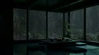 Tranquil Rain Beyond the Glass | Zen Room with Lush Forest Night Ambience