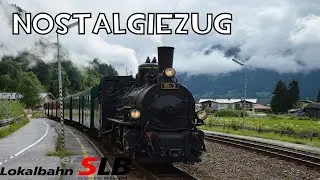 Bruckberg Golfplatz: Durchfahrt Pinzgauer Lokalbahn Nostalgiezug mit SLB MH3 (Ex &Ouml;BB 399.03)