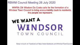 Cllr Wisdom Da Costa speaking in favour of a Windsor Town Council