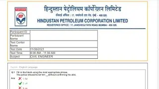 HPCL Civil Question Paper | HPCL Engineers Question Paper | HPCL Officers Question Paper | HPCL