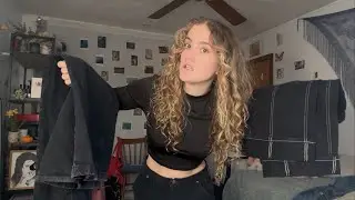 jean try on haul ASMR grwm + fabric scratching (i want to snuggle up but i need to get dressed)