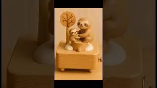 Adorable Wooden Sloth Music Box 🦥✨ | Cute Family Design #Sloth #MusicBox #Music #sloths