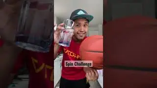 Spin Challenge spin basketball on a glass cup with water in it 😱 #shorts  #spinchallenge
