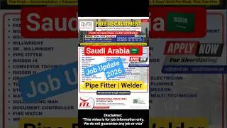 Saudi Arabia🇸🇦 New Job Update Today 2026 | Pipe Fitter | Welder #shorts #gulfjobs #russiajobs
