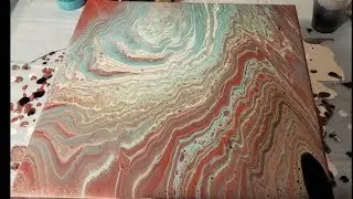 Acrylic pour painting on 12x12 Ceramic Tile