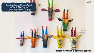 Wooden Cow Head | Handpainted Cow Face Wall Hanging | Nandi Bull Wall Art | Traditional Decor