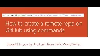 18   How to create a remote repo on GitHub using commands