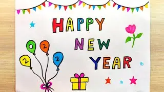 Easy New Year gift card  2022 | How to make New Year greeting card | Beautiful New Year  greeting