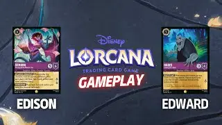 Disney Lorcana - Геймплей - Эдисон (Аметистовый Рубин) против Эдварда (Аметистовый Сапфир)